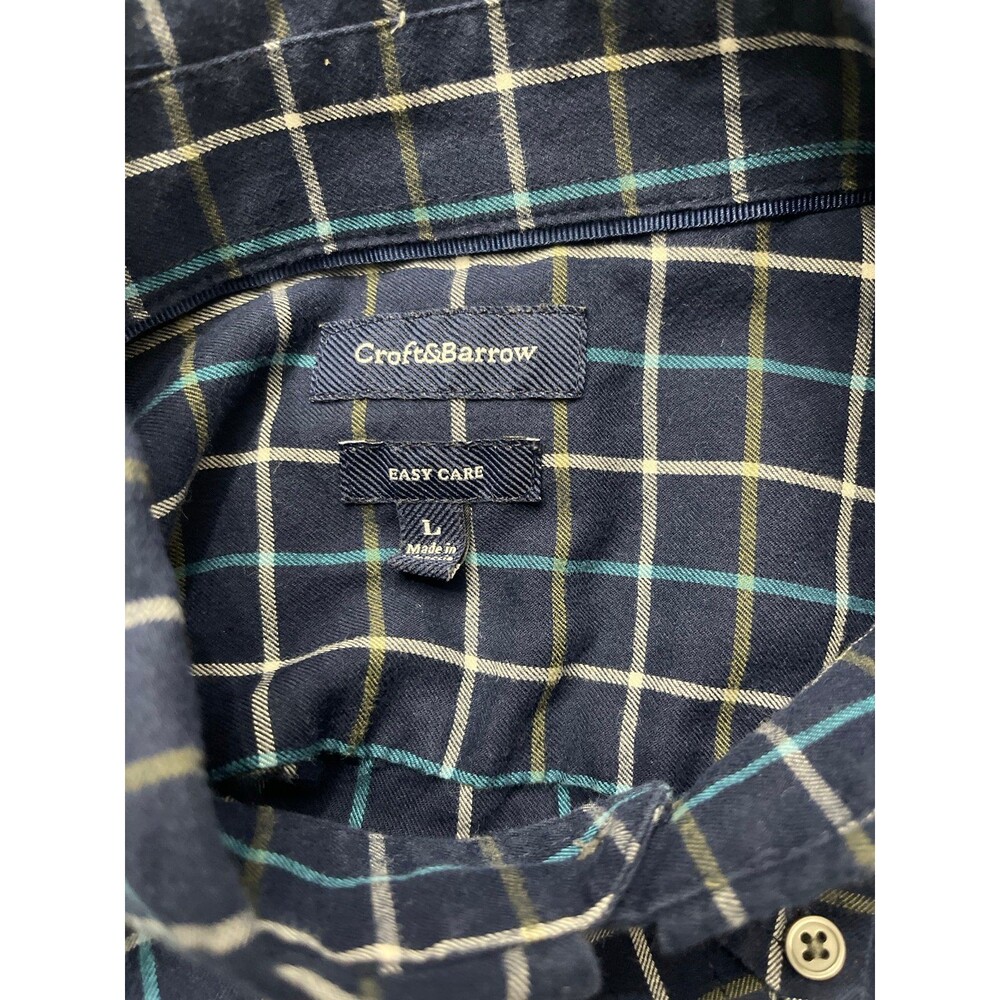 Croft & Barrow Long Sleeve Button Down Shirt Size L Blue - Picture 4 of 5